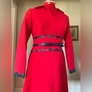 Vintage Red and Black Long Sleeve Dress